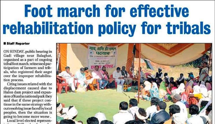 Ekta Parishad's footmarch in India's tribal belt goes on - article in the Hitvada